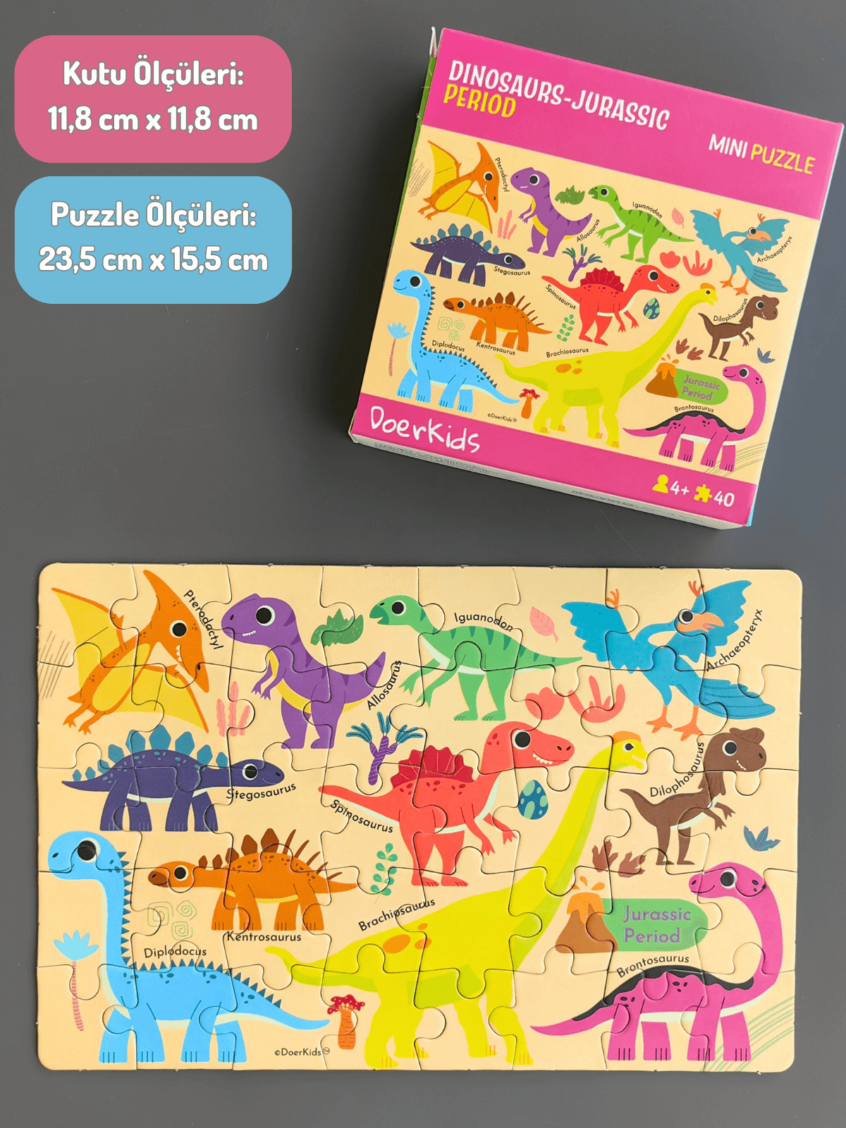 DoerKids%20Dinozorlar-jurassic%20Dönemi%20Mini%20Puzzle%20|%2040%20Parça%204%20Yaş