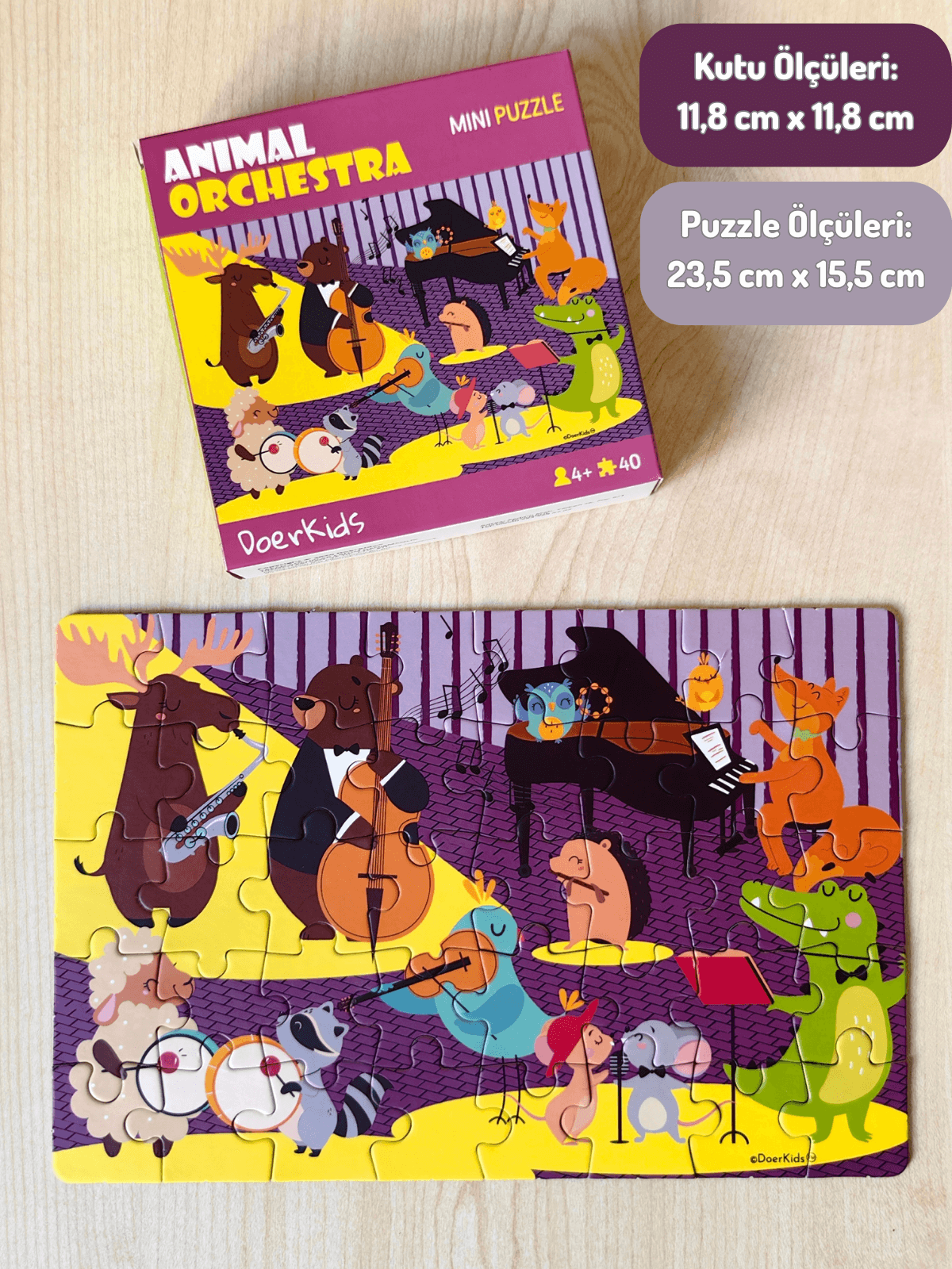 DoerKids%20Hayvan%20Orkestrası%20Mini%20Puzzle%20|%2040%20Parça%20|%204%20Yaş