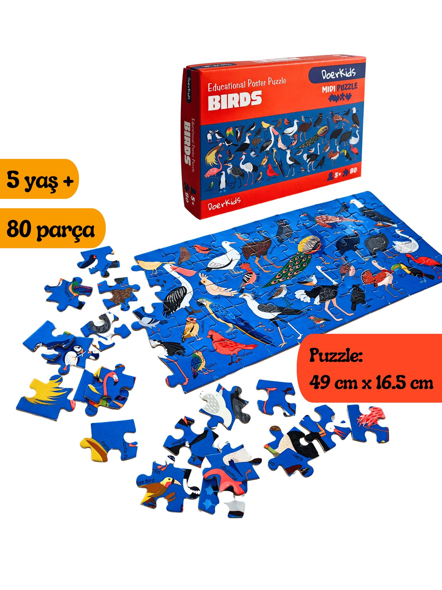 Doerkids%20Birds%20–%20Kuşlar%20Midi%20Puzzle%20|%2080%20Parça%205+%20Yaş