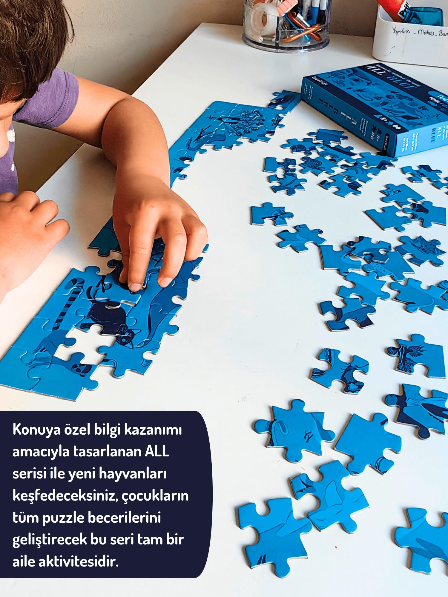 Doerkids%20All%20Blue-Mavi%20Hayvanlar%20Midi%20Puzzle%20|%2080%20Parça%205+%20Yaş