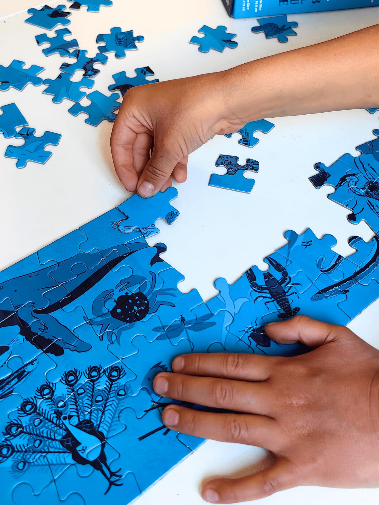 Doerkids%20All%20Blue-Mavi%20Hayvanlar%20Midi%20Puzzle%20|%2080%20Parça%205+%20Yaş