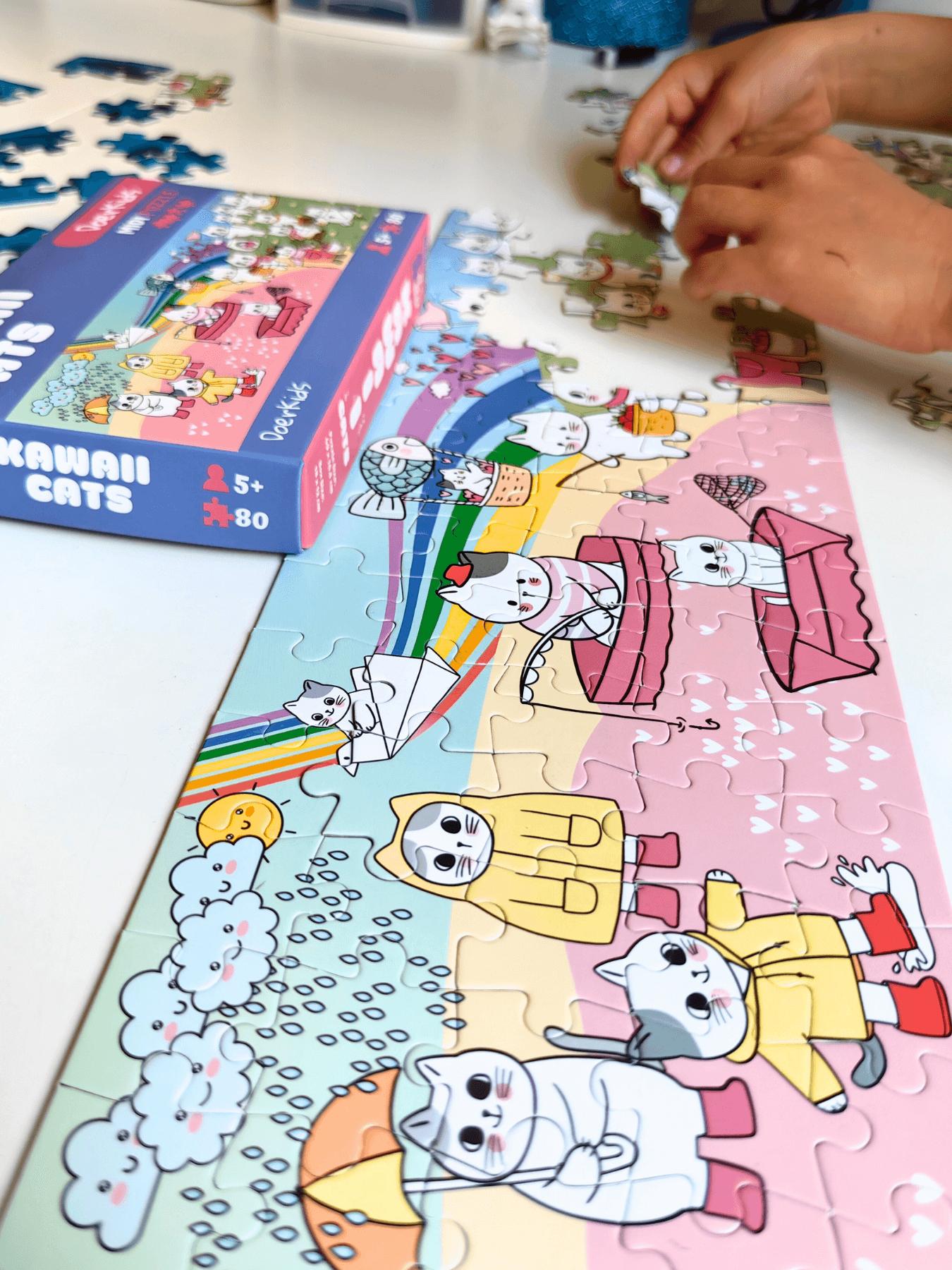 Doerkids%20Kawaii%20Cats%20–%20Sevimli%20Kediler%20Midi%20Puzzle%20|%2080%20Parça%205+%20Yaş