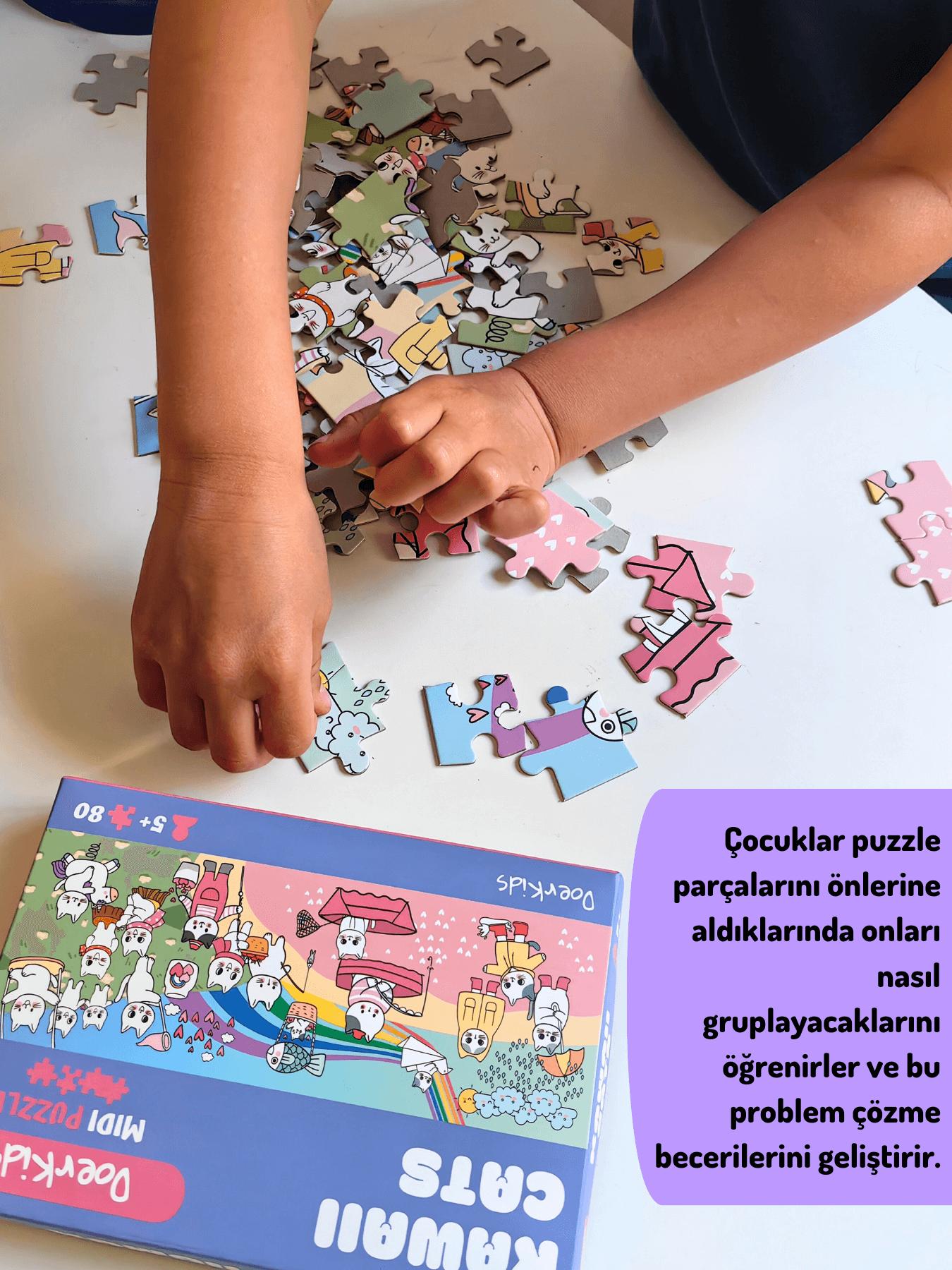 Doerkids%20Kawaii%20Cats%20–%20Sevimli%20Kediler%20Midi%20Puzzle%20|%2080%20Parça%205+%20Yaş