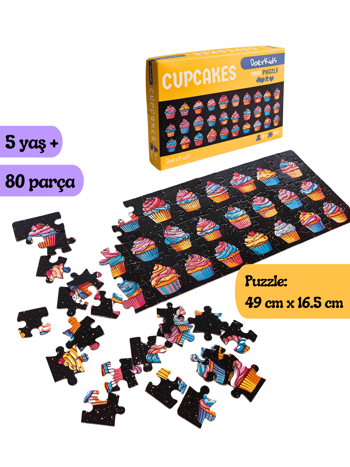 Doerkids%20Cupcakes%20Midi%20Puzzle%20|%2080%20Parça%205+%20Yaş