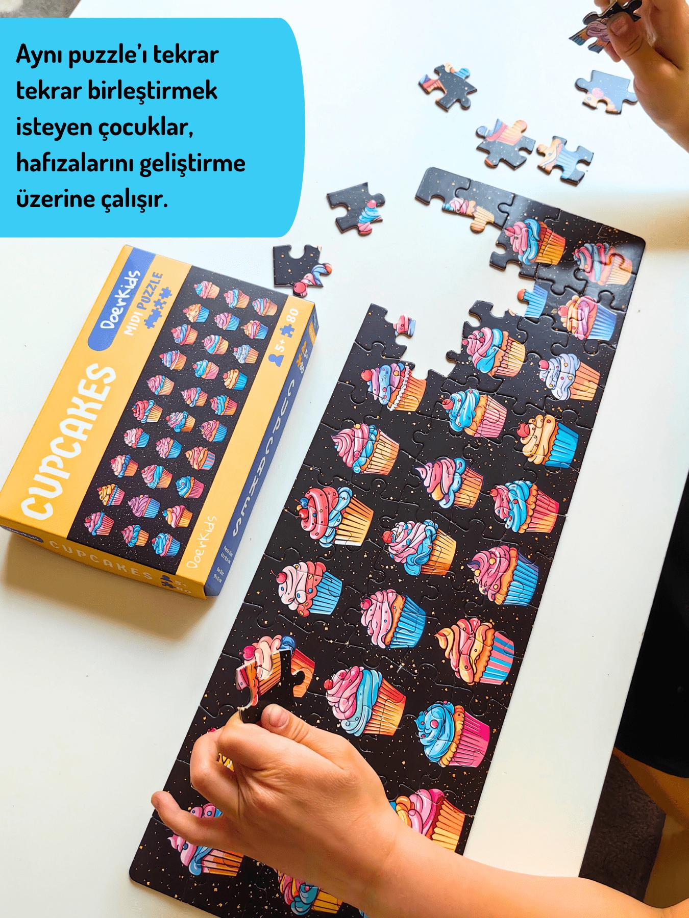 Doerkids%20Cupcakes%20Midi%20Puzzle%20|%2080%20Parça%205+%20Yaş