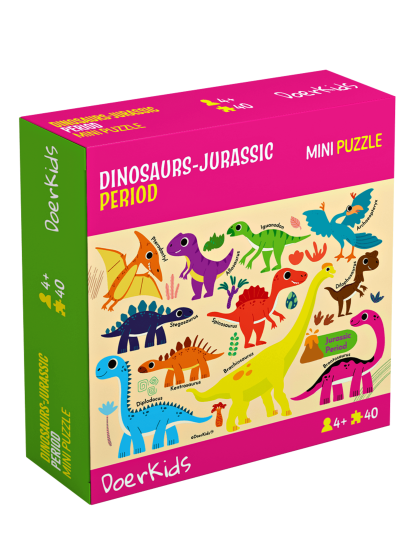 DoerKids Dinozorlar-jurassic Dönemi Mini Puzzle | 40 Parça 4 Yaş