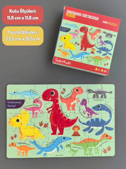 DoerKids Dinozorlar-cretaceous Dönemi Mini Puzzle | 40 Parça | 4 Yaş