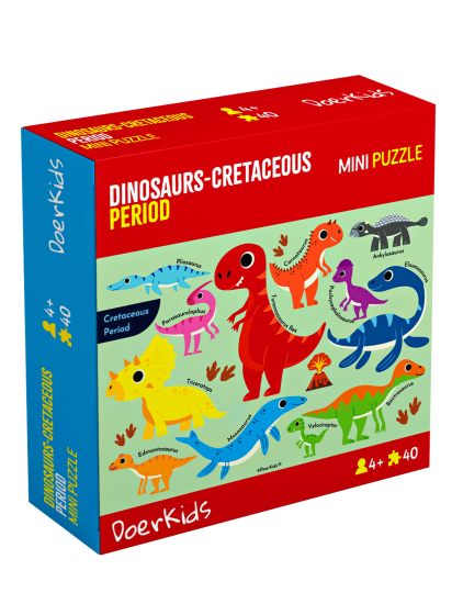 DoerKids Dinozorlar-cretaceous Dönemi Mini Puzzle | 40 Parça | 4 Yaş