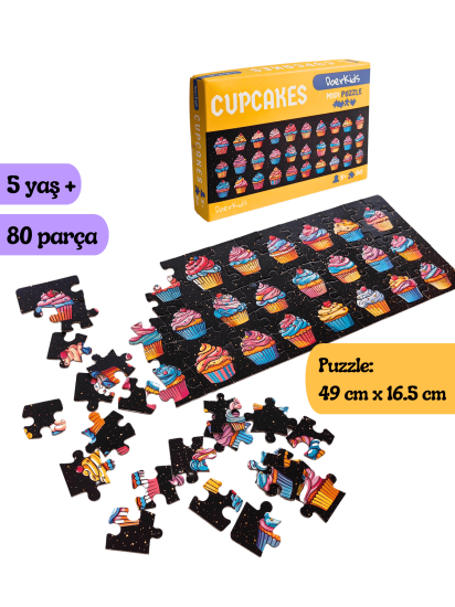 Doerkids Cupcakes Midi Puzzle | 80 Parça 5+ Yaş