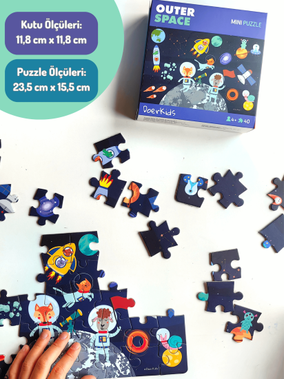 DoerKids Uzay Boşluğu Mini Puzzle | 40 Parça | 4+ Yaş